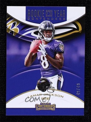 2018 Panini Contenders Rookie of the Year Gold 49/49 Lamar Jackson RC 7zf