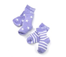 Blade & Rose Lilac Stripe & Star Socks - 0-6 Months Baby Toddler Clothing