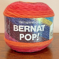 BERNAT Pop Yarn SCARLET SIZZLE 84001 Red Orange Pink, 5 oz. Pop Yarnspirations
