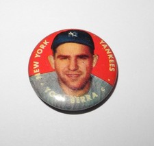 1956 Topps Baseball Pin Coin Pinback Yogi Berra New York Yankees NEAR MINT