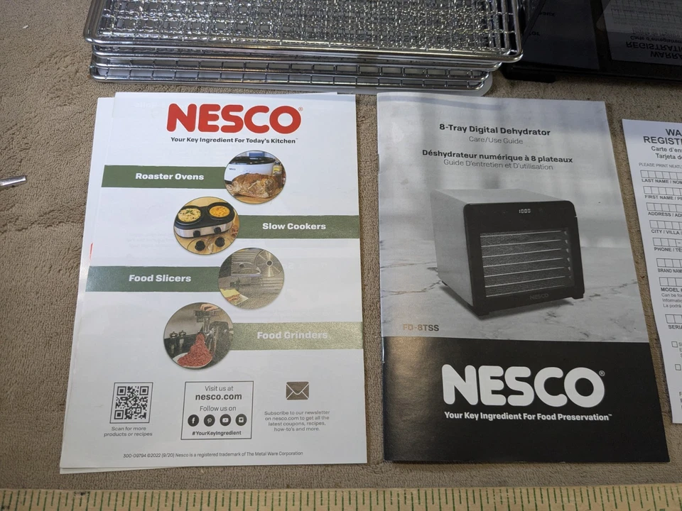 NESCO 8-Tray Stainless Steel Food Dehydrator Digital Timer Temp Control - Image 3 of 4