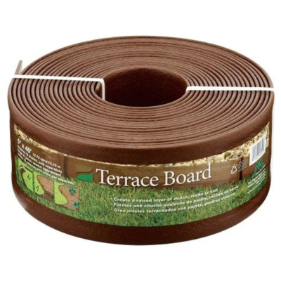 Landscape Lawn Edging Terrace Board Stakes 5 in. x 40 ft. Brown Yard Outdoor New
