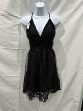 Talbots Women’s XS Black Floral Lace Short Sheath Dress Sleeveless NWT 