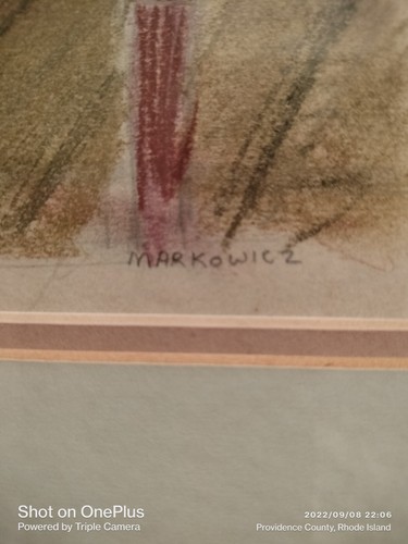 Original Impressionist Pencil Drawing Signed Markowicz 81 - Picture 3 of 11