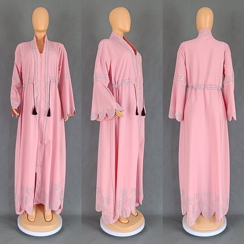 Muslim Zipper Kaftan Abaya Dubai Women Long Dress Evening Party Robe Prom Gown - Foto 17 di 41