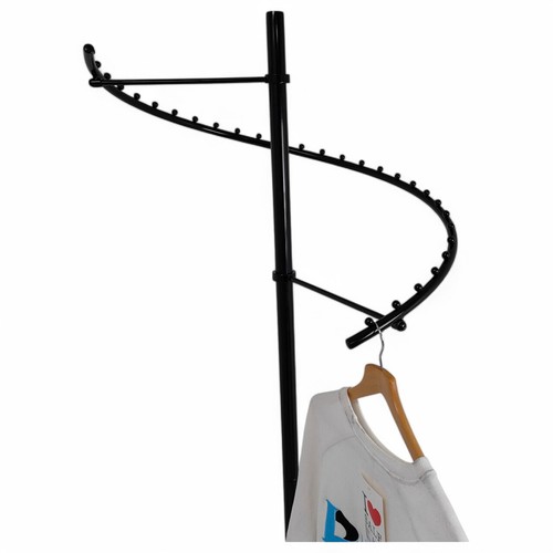 Black Spiral Clothing Rack–29 Hanger Slots & Compact Design With Castors - Picture 10 of 20