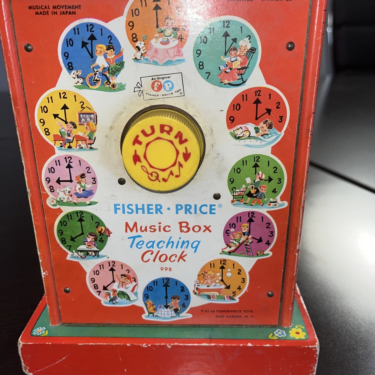 Fisher Price Music Box Clock Vintage 1962-1968 Fisher Price MUSIC