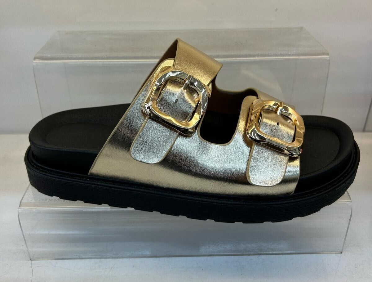 PANTOFOLA D’ORO Ciabatta sandalo donna estate suola spessa fibbia cintura outdoor punta piatta retrò spiaggia