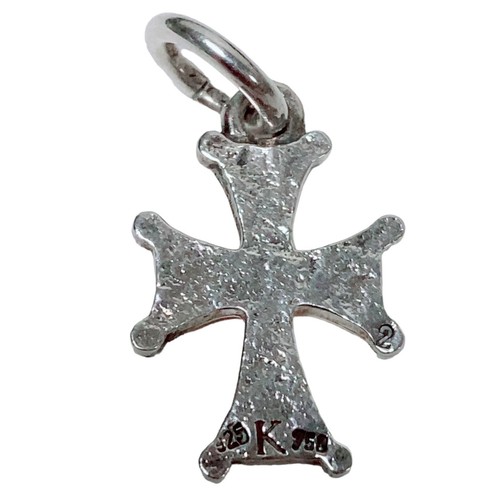 KONSTANTINO Sterling Silver & 18k Signed 925 K 750 Cross Pendant / Charm - Picture 2 of 4