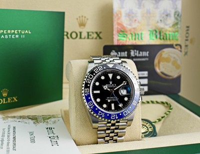 ROLEX Stainless GMT Master II Batman Blue Black Bezel 126710 BLNR SANT  BLANC | eBay