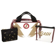 DC Comics The Flash 3 Piece Cosmetic Toiletry Make Up Bag Travel Gift Set