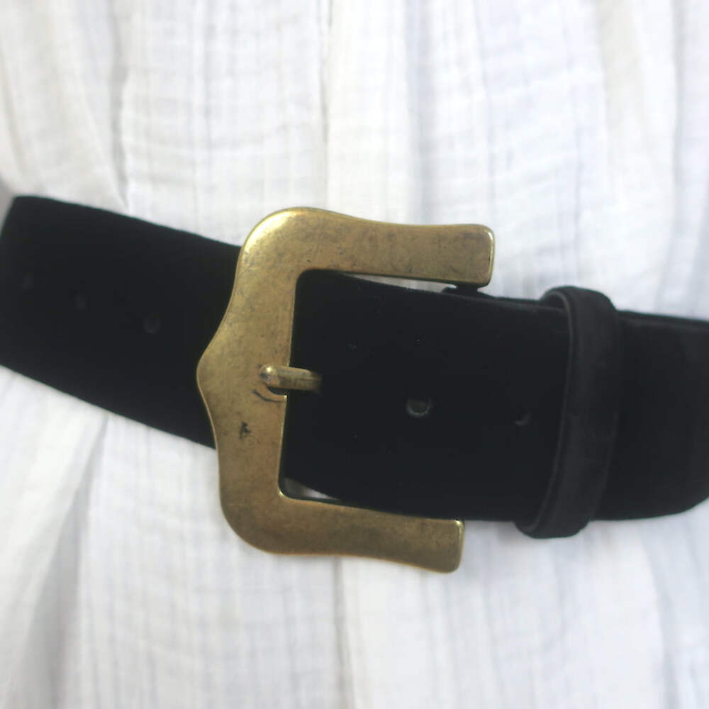 Temperley Wide Waist Belt Black Velvet Size Small | eBay display picture 2