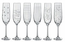 Bohemia Element Sektgläser Sektglas 190 ml eingravierte Ornamente 6er Set