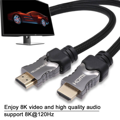 Long HDMI Cable 10FT / 3M v2.1 Lead For Gaming Monitor Xbox Console PS5 PS4 Pro