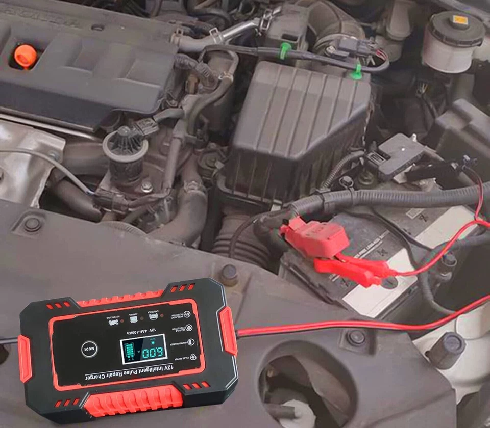 Caricabatteria Auto 12 V Portatile DISPLAY LCD MOTO Automatico intelligente PULS - Immagine 4 di 4