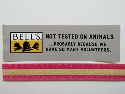 BELLS BREWING bumper sticker NOT TESTED ON ANIMALS decal craft beer brewery