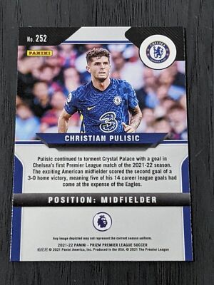 Christian Pulisic 2021-22 Panini Prizm Premier League EPL