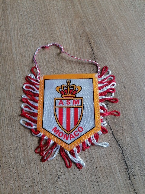 AS MONACO fanion wimpel pennant football ancien foot supporters