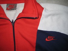 NIKE Retro VINTAGE Red White Blue USA Track Cloth Jacket White Label USED LARGE