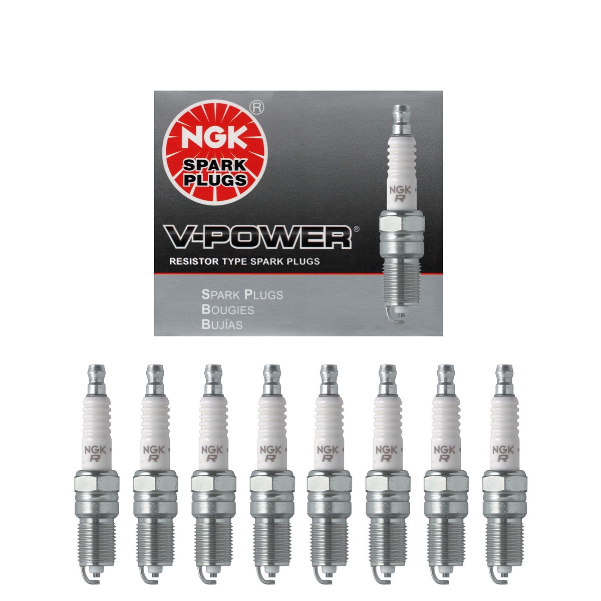 NGK Spark Plug 8PCS V-Power 68-15 for Cadillac Chevy Ford Mazda