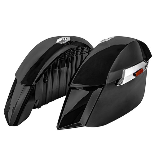 Black ABS Hard Saddlebags + Keys for Victory Cross Country Cross Roads 2010-2017 - Picture 14 of 17