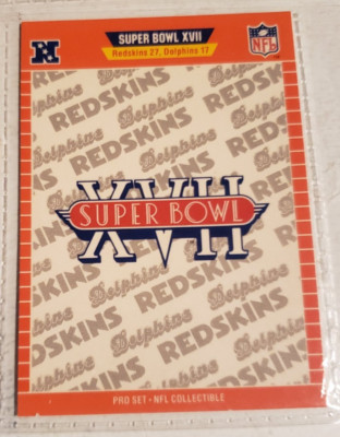 1989 Pro Set Card #XVII Super Bowl XVII Redskins 27 vs Dolphins 17  **40% OFF 2+
