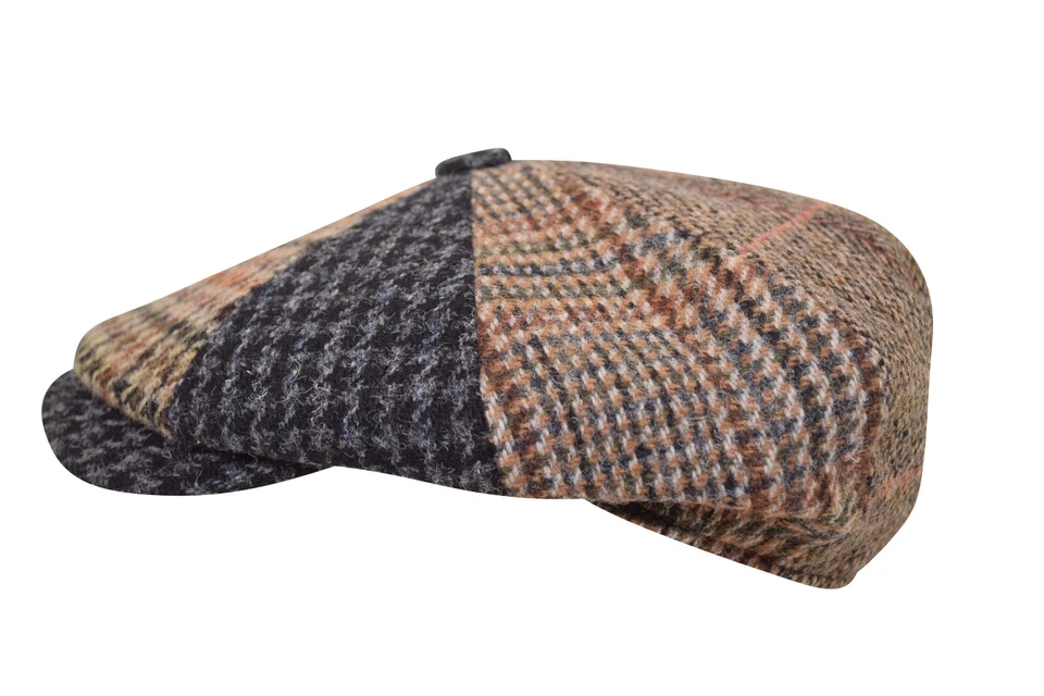 Gorra/sombrero de noticiero Wigens nuevo con etiquetas 100 % lana retazos multicolores talla 58, 7 y 1/4 Foto 2 de 4