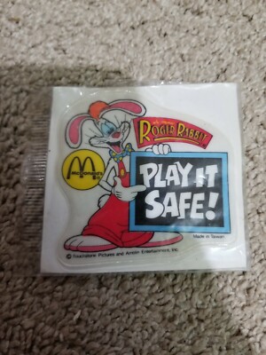 McDonald's Roger Rabbit Play It Safe! Puffy Sticker | eBay