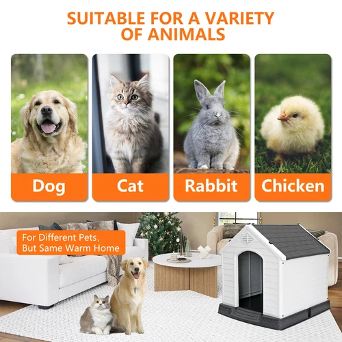 28 Zoll/32 Zoll H Outdoor Hundehaus wetterfest Tierheim Hundeheuche 4 Farben - Bild 55 von 73