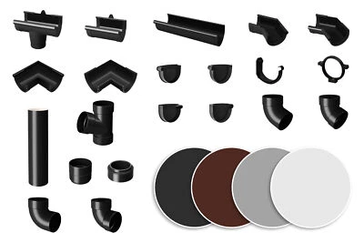 Regenrinne Dachrinne Fallrohr Kunststoff Zubehör Dachrinnenverbinder RainWay S