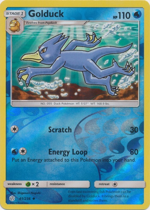 Reverse Holo Golduck 41/236 SM Cosmic Eclipse Pokemon TCG eBay