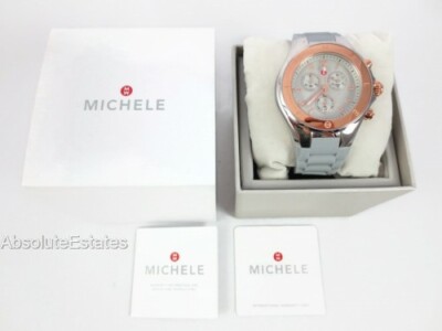 NEW Michele Jelly Bean Large Tahitian Rose Gold Silver Grey  display picture 1