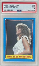 MISS ELIZABETH 1987 TOPPS Her Eyes on Randy WWF Wrestling Rookie CARD #44 PSA 7