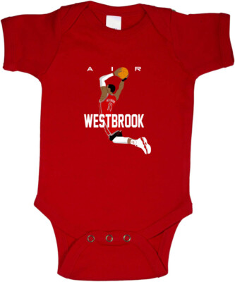 Baby Russell Westbrook Brodie Rockets ''AIR DUNK'' Creeper Romper