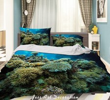 3D Seabed Coral Reef Fish Blue Quilt Cover Set Duvet Cover Bedding Pillowcases