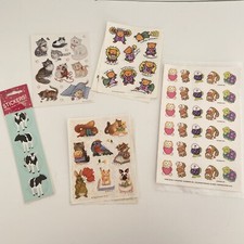Vintage 80s 90s Sticker Sheets Hallmark Cute Animals