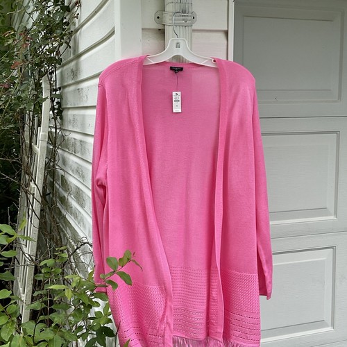 Fringed Chic: Long-Sleeve Open-Front Cardigan