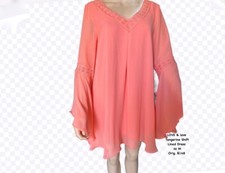 LOVE & love Tangerine Shift Lined Dress sz M Orig. $148