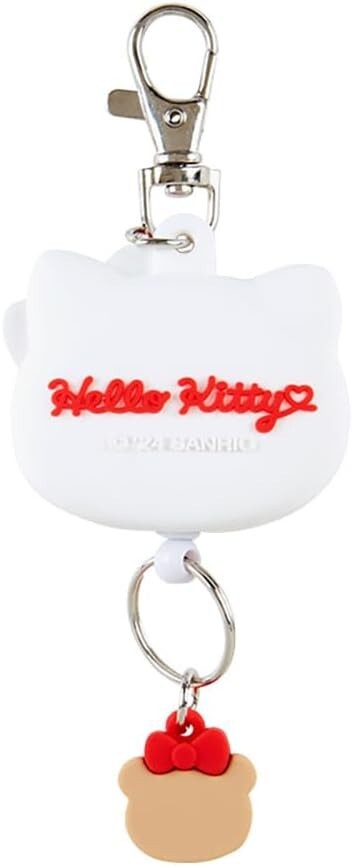 Sanrio, Face-shaped reel keychain, Hello Kitty key mascot, 13×4.9