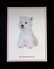 CRAFT 2011  WEST HIGHLAND TERRIER DOG BREED ART CARD READY FOR FRAMING & HOBBIES