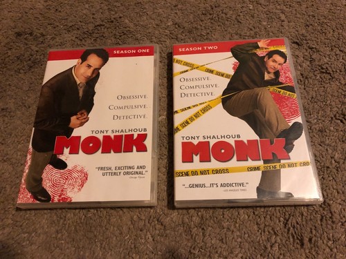 MONK SEASONS 1 & 2, DVDS, VG-SHAPE
