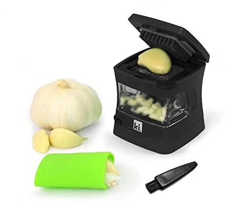 Kitchen Garlic Press Crusher Slicer Mincer with Storage Container