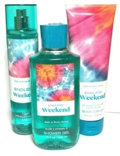 Bath and Body Works 3 Piece Set ENDLESS WEEKEND Mist Gel Cream ~ FREE SHIPPING