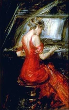 high quality oil painting  handpainted on canvas-The Woman in Red