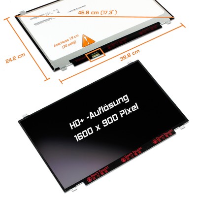 17,3'' LED Display matt passend für Lenovo IdeaPad 330-81DM000DTX WSXGA 1600x900