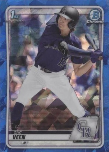 2021 Bowman Chrome Sapphire ZAC VEEN Blue Atomic Refractor BCP3