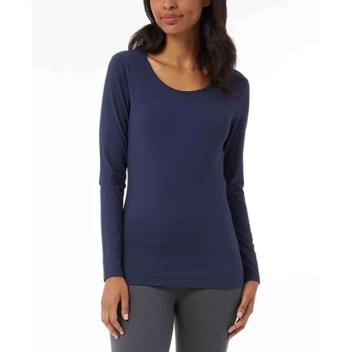 32 DEGREES Women's Long-Sleeve Scoop Neck Top Navy, XS | eBay