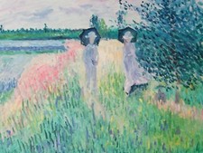 Walik En Fireld Contryside Grand Huile Peinture Toile Original Classique Anglais