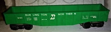 Vintage 1970 LIONEL 9141 GREEN BURLINGTON NORTHERN GONDOLA, EXCELLENT