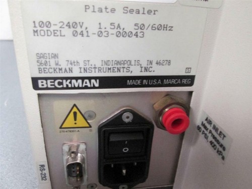 Beckman Instruments 041-03-00043 Plate Sealer Station; 100-240V; 1.5A; 50/60Hz - Picture 8 of 8